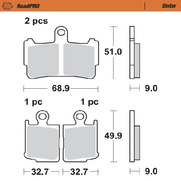 Bremseklosser sinter, foran til Honda VFR 1200 F — Moto-Master 407401