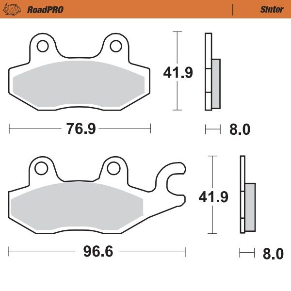 Bremseklosser sinter, foran — Moto-Master 402902