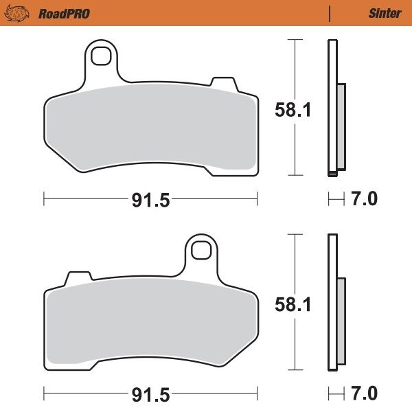 Bremseklosser sinter, bak til Harley-Davidson — Moto-Master 412202