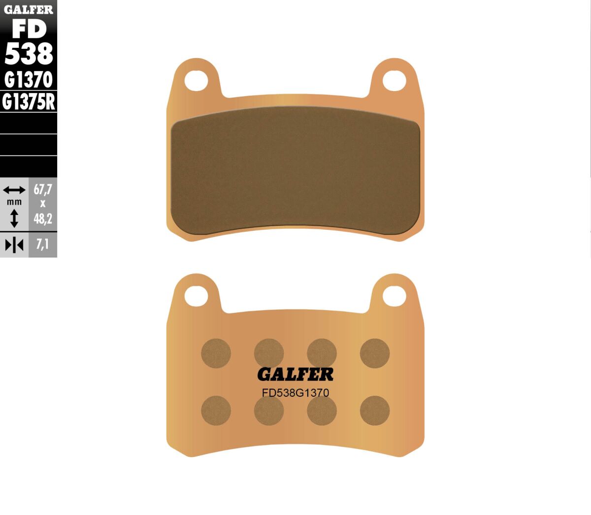Bremseklosser sinter, foran til Benelli — Galfer FD538G1370