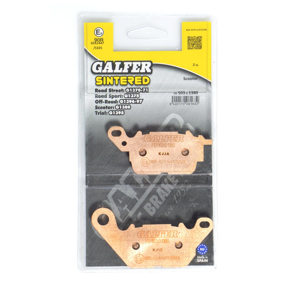 Bremseklosser sinter, foran til Yamaha G 125 ABS — Galfer FD503G1380
