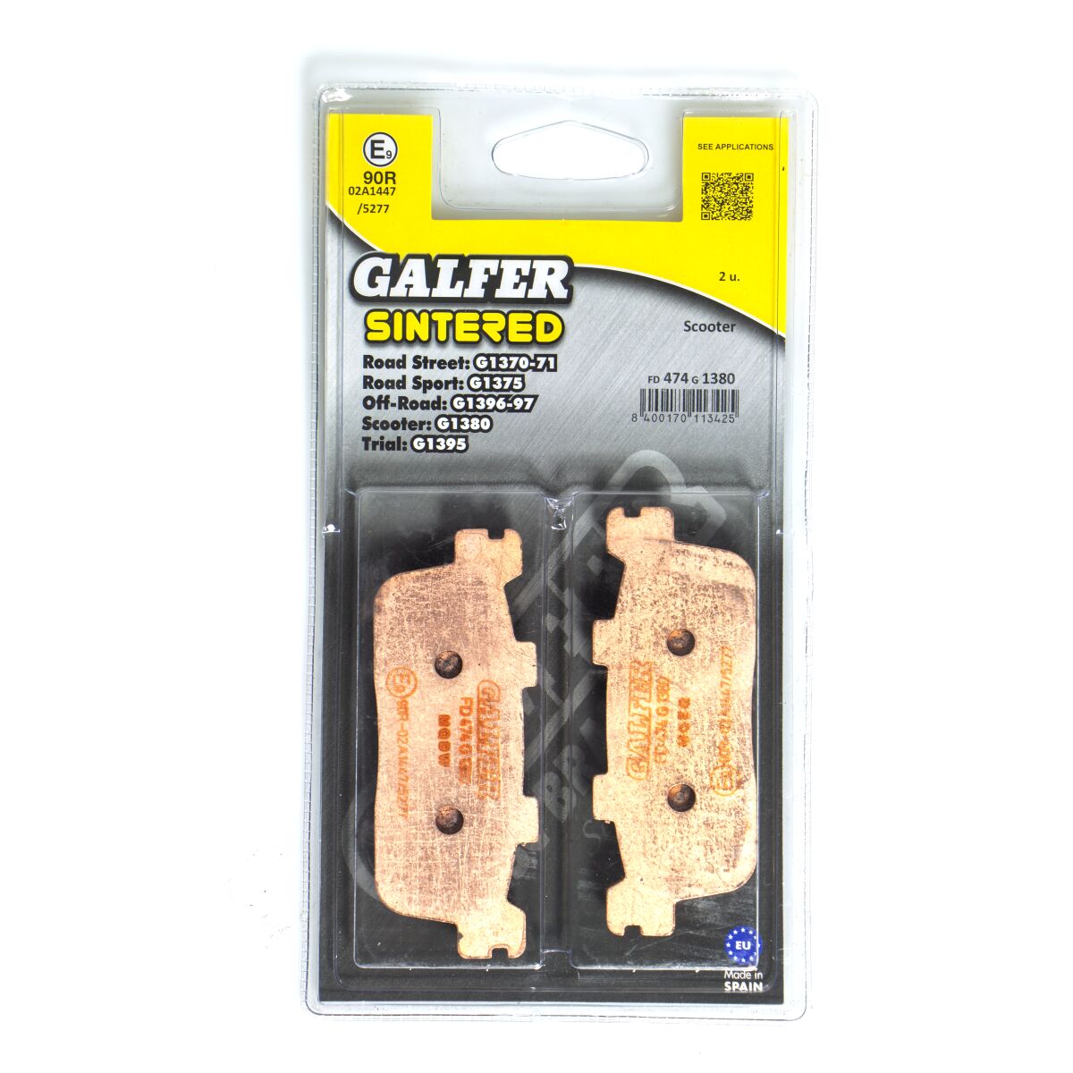 Bremseklosser sinter, bak til Kymco — Galfer FD474G1380