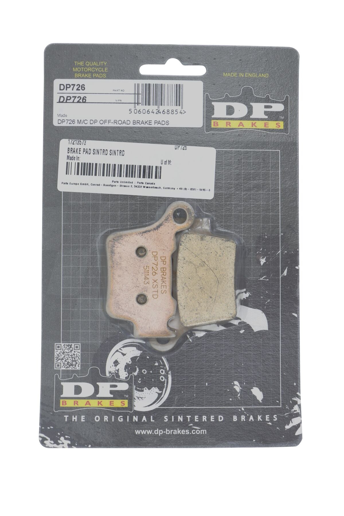 Bremseklosser sinter, foran og bak — Dp Brakes DP726