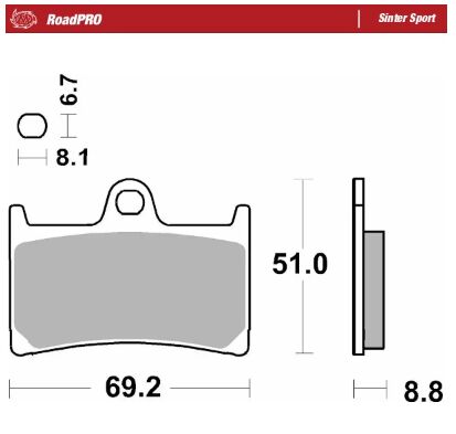 Bremseklosser sinter, foran til Yamaha — Moto-Master 402805