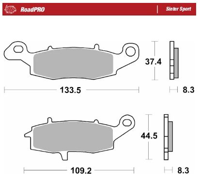 Bremseklosser sinter, foran — Moto-Master 404105