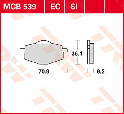 Bremseklosser organiske, foran — TRW MCB539