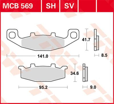 Bremseklosser organiske, foran — TRW MCB569