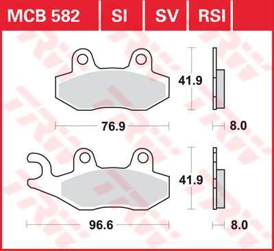 Bremseklosser organiske, foran — TRW MCB582