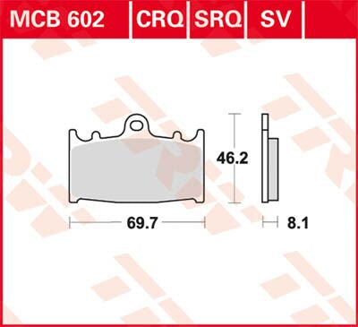 Bremseklosser karbon, foran — TRW MCB602CRQ