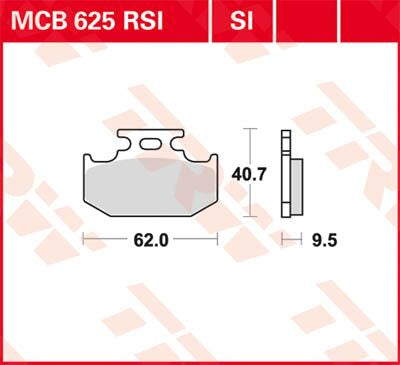 Bremseklosser sinter, bak — TRW MCB625SI