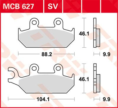 Bremseklosser sinter, foran til Yamaha — TRW MCB627SV