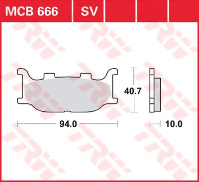 Bremseklosser organiske, foran — TRW MCB666
