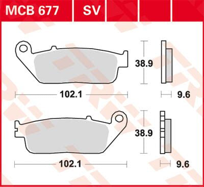 Bremseklosser organiske, foran — TRW MCB677