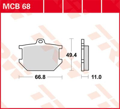 Bremseklosser organiske, foran til Yamaha — TRW MCB68