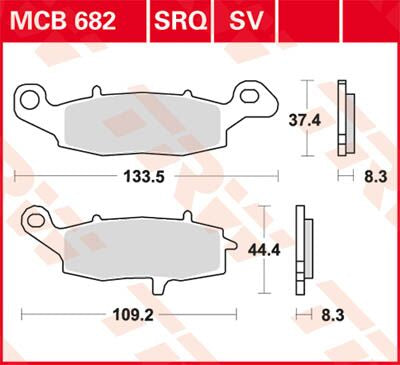 Bremseklosser organiske, foran — TRW MCB682