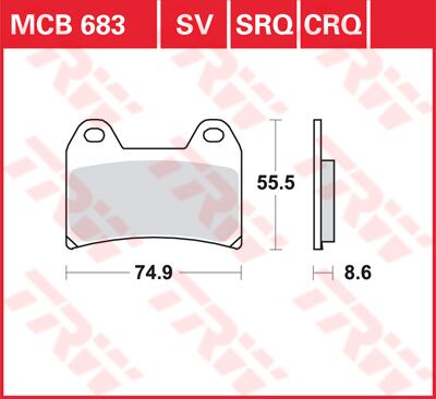Bremseklosser organiske, foran — TRW MCB683