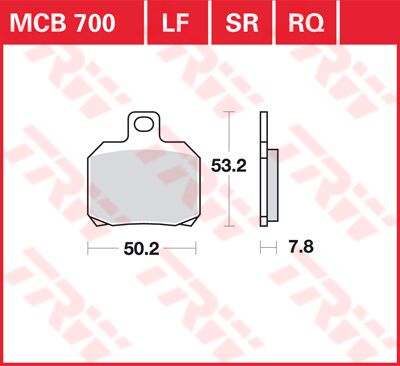 Bremseklosser organiske, foran — TRW MCB700