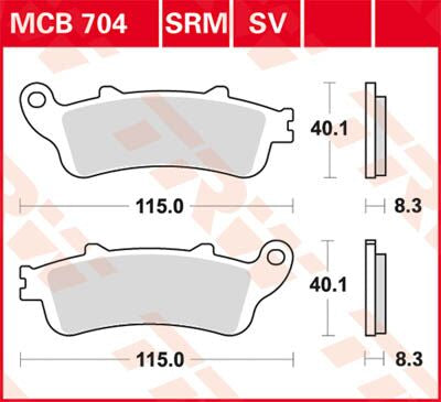 Bremseklosser organiske, foran — TRW MCB704