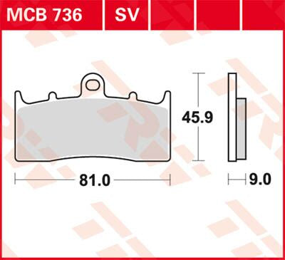 Bremseklosser organiske, foran — TRW MCB736