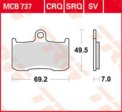 Bremseklosser organiske, foran — TRW MCB737