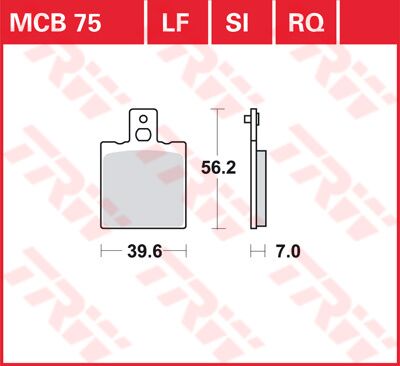 Bremseklosser organiske, foran — TRW MCB75