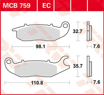 Bremseklosser organiske, foran — TRW MCB759