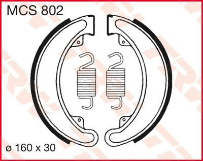 Bremsebakker, bak til Honda — TRW MCS802