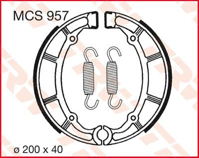 Bremsebakker, bak til Yamaha — TRW MCS957