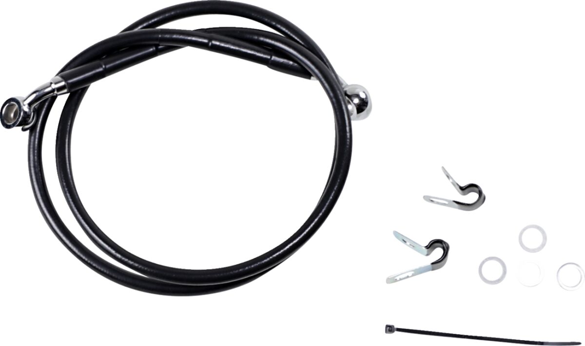 Bremseslanger stål, foran til Harley-Davidson XL 1200 C — Drag Specialties 660310-BLK