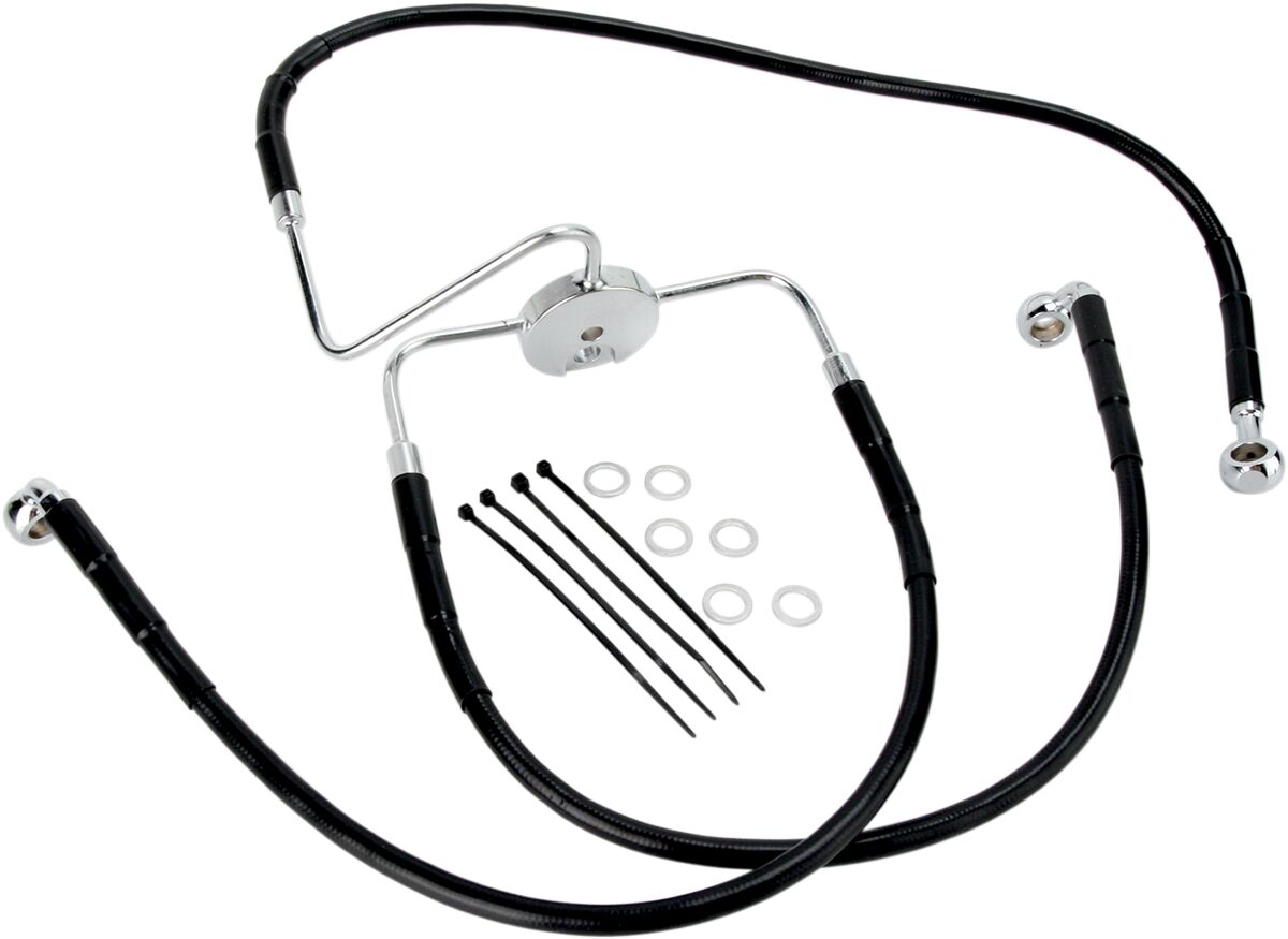 Bremseslanger stål, foran til Harley-Davidson FXDL 1340 — Drag Specialties 640116-BLK