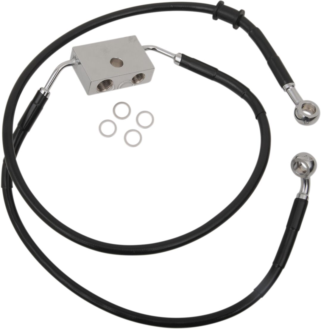Bremseslanger stål, foran til Harley-Davidson XL 1200 X — Drag Specialties 614743-8BLK
