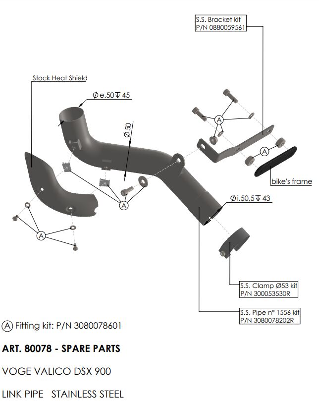 Potter gate til Voge DS 900 X ABS — Leovince 80078