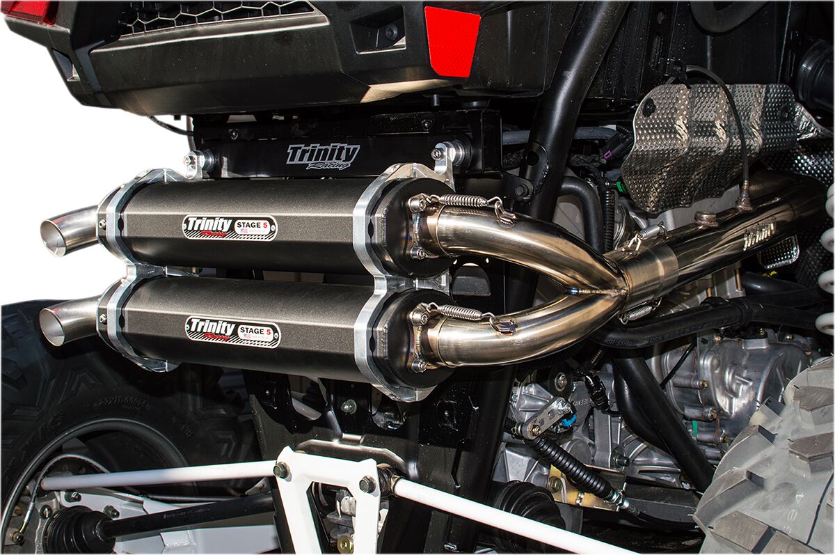 Komplette eksosanlegg ATV til Polaris RZR XP 1000 TURBO 4X4 — Trinity Racing TR-4153D-BK