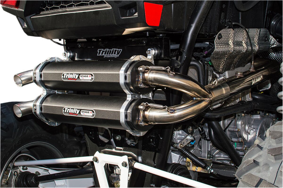 Komplette eksosanlegg ATV til Polaris RZR XP 1000 TURBO 4X4 — Trinity Racing TR-4153D-BK