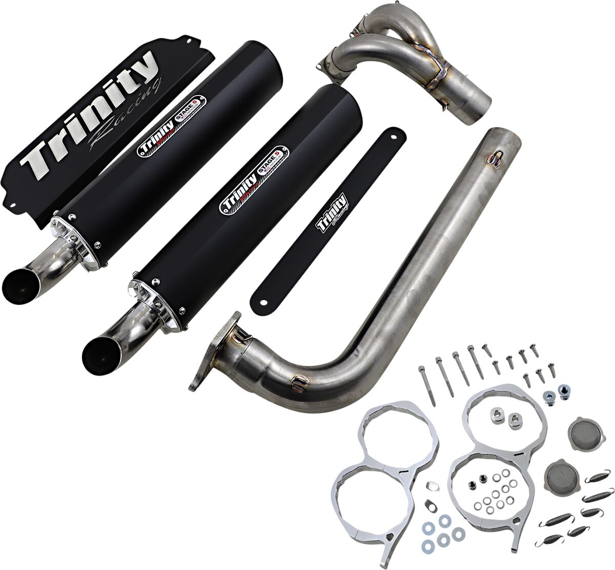 Komplette eksosanlegg ATV til Polaris RZR PRO XP 1000 TURBO 4X4 — Trinity Racing TR-4174D-BK