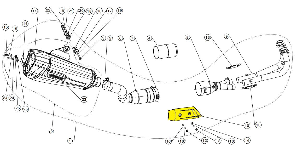 Eksos reservedeler til Yamaha XP 530 T-Max ABS — Akrapovic P-HSYA14