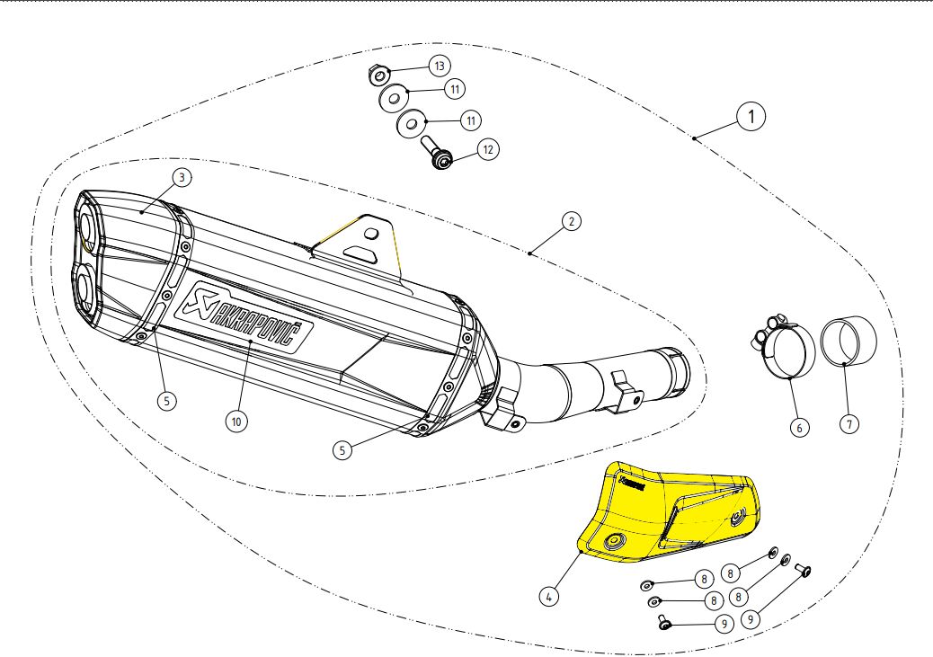 Eksos reservedeler til Yamaha — Akrapovic P-HSY7SO2