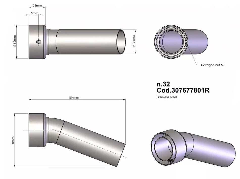 Eksos reservedeler — Leovince 307677801R