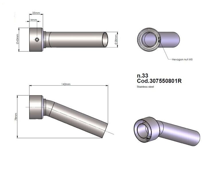 Eksos reservedeler — Leovince 307550801R