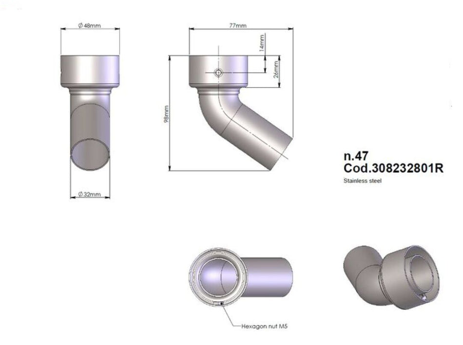 Eksos reservedeler til Yamaha MT-07 ABS — Leovince 308232801R