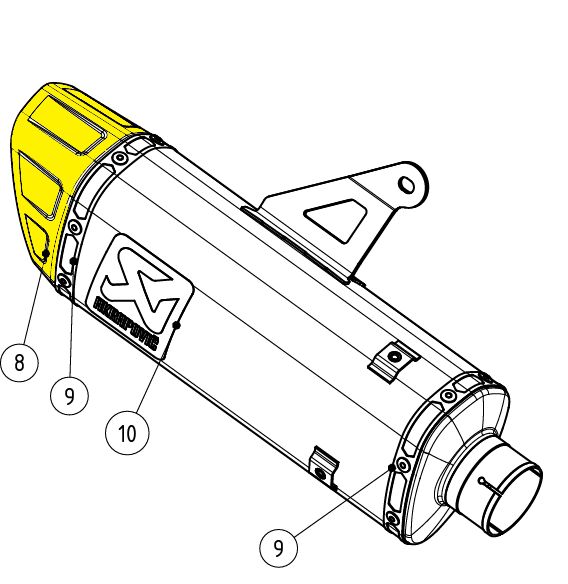 Eksos reservedeler til Yamaha YZF-R7 ABS — Akrapovic V-EC398