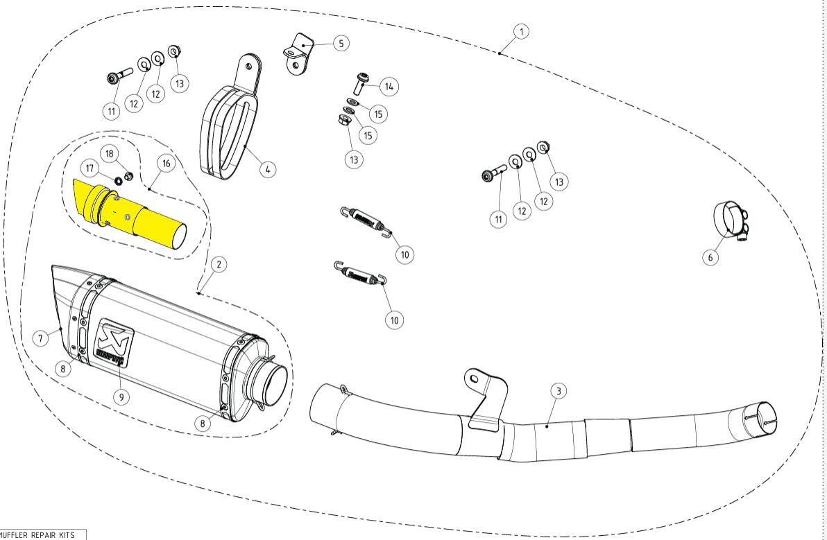 Eksos reservedeler til Triumph — Akrapovic V-TUV251