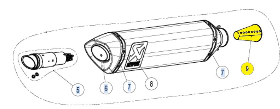 Eksos reservedeler til Yamaha YZF-R1 1000 ABS — Akrapovic P-CP025