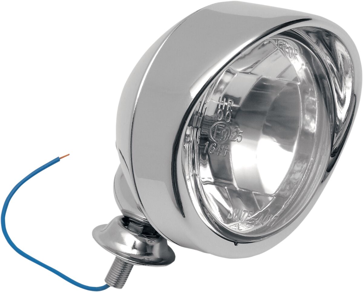 Hovedlys, Spotlight 4" Stud-Mount Clear Lens W/ Visor Chrome — Drag Specialties L21-6095
