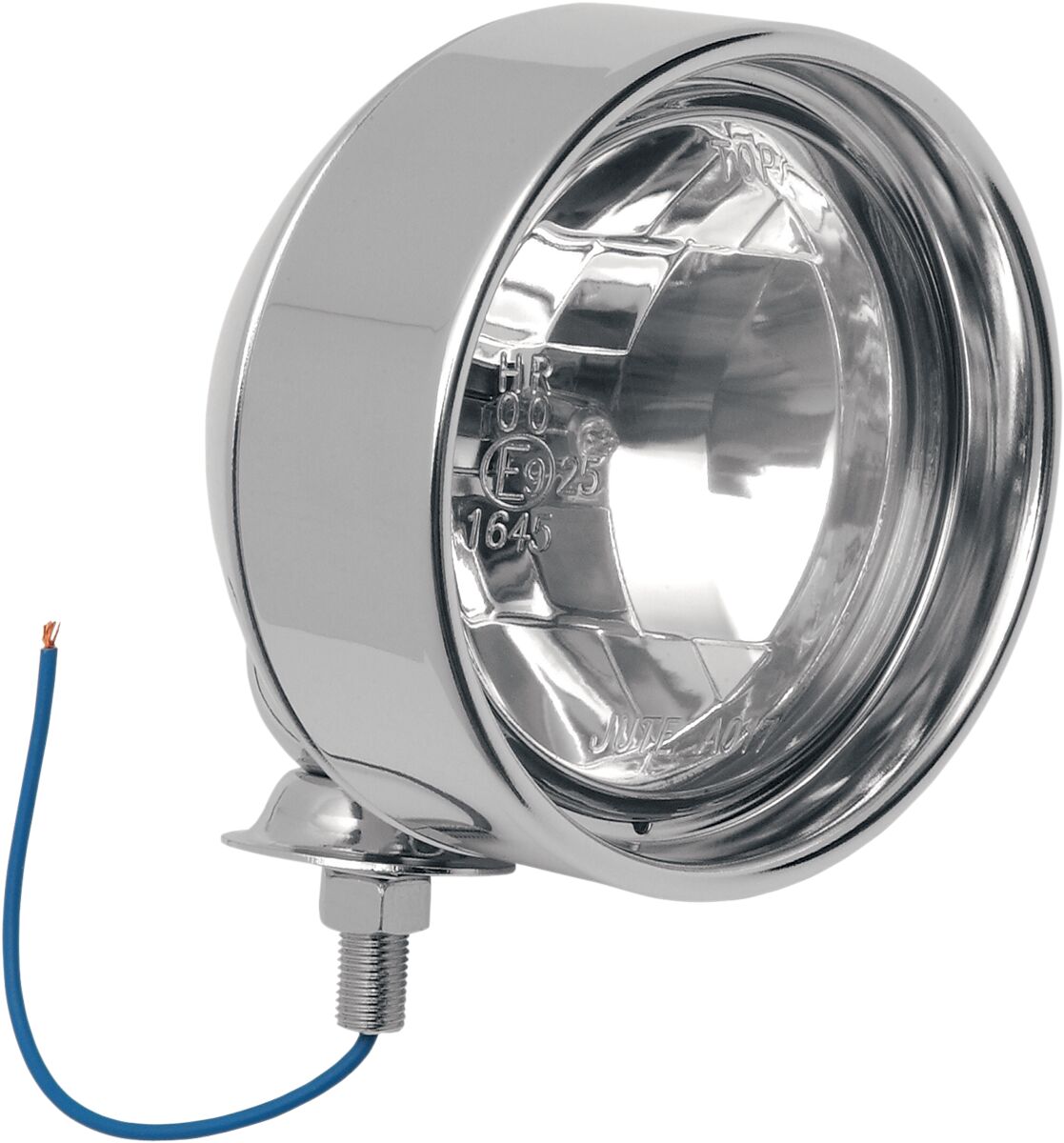 Hovedlys, Spotlight 4" Stud-Mount Clear Lens Deep-Dish Trim Ring Chrome — Drag Specialties L21-6094