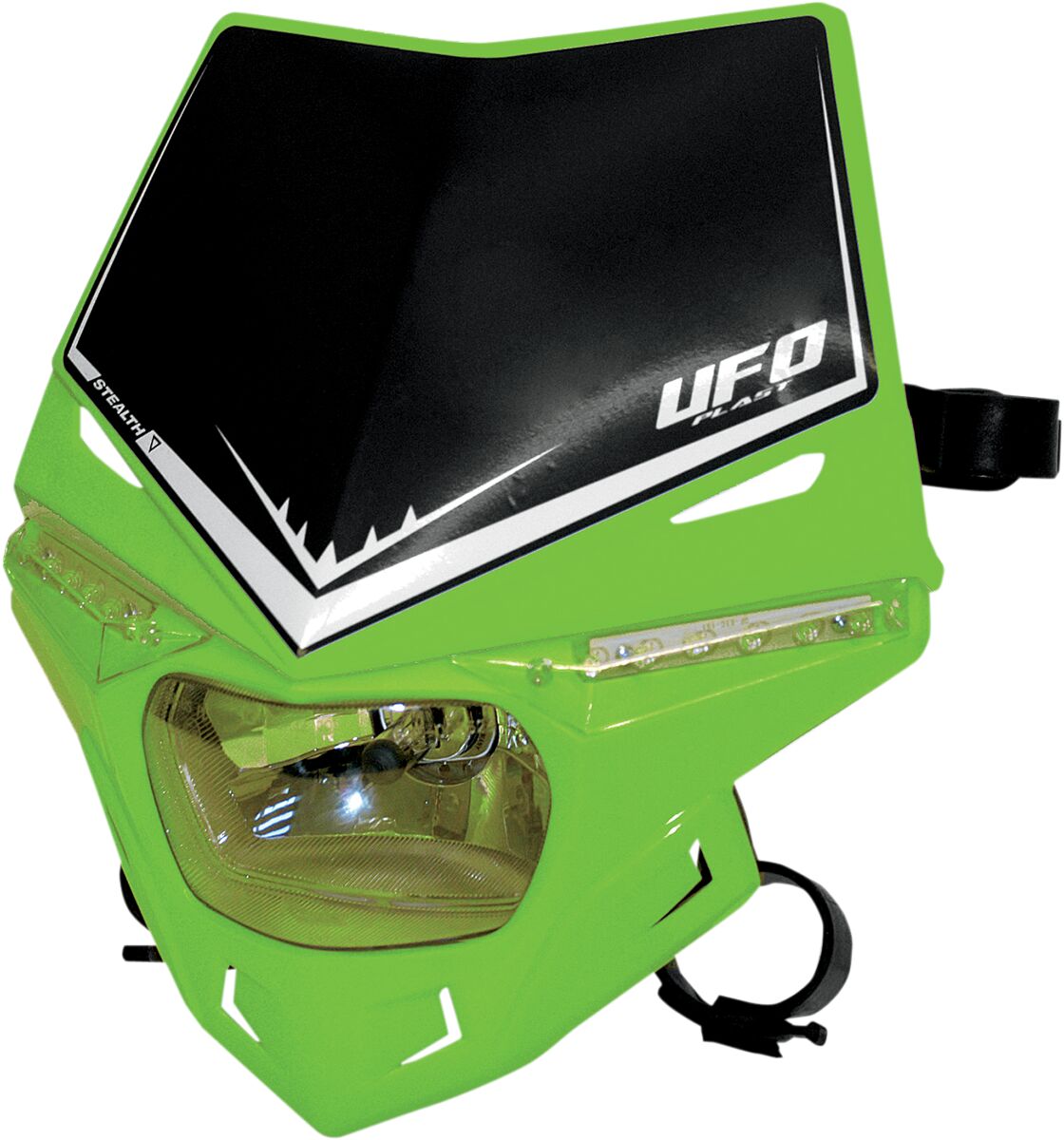 Hovedlys, Stealth Headlight (12V/35W & Led) Single Color Kx-Green — UFO PF01715#026