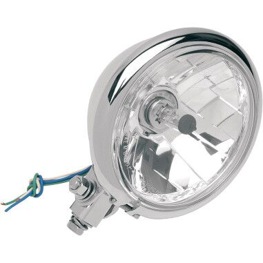 Hovedlys, Chrome 5-3/4" Diamond-Style Bottom-Mount Headlight Assembly For Springer — Drag Specialties 20-6035E