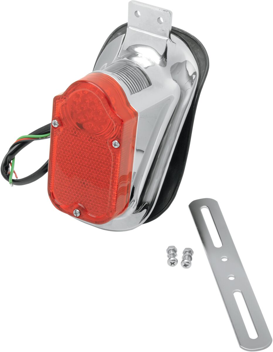 Baklys, Universal Mount Tombstone LED Taillight With License Plate — Drag Specialties L24-0425LED