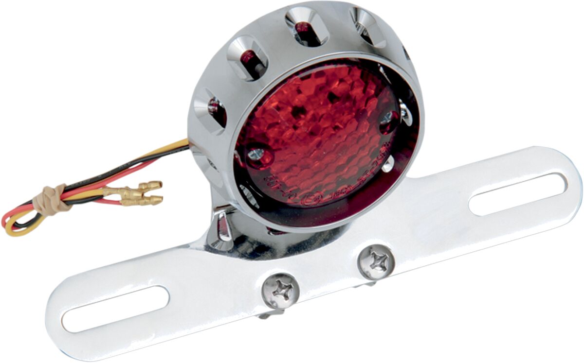 Baklys, Custom Bobber LED Taillight And License Plate Mount Chrome — Drag Specialties L24-0437ACRLEDE