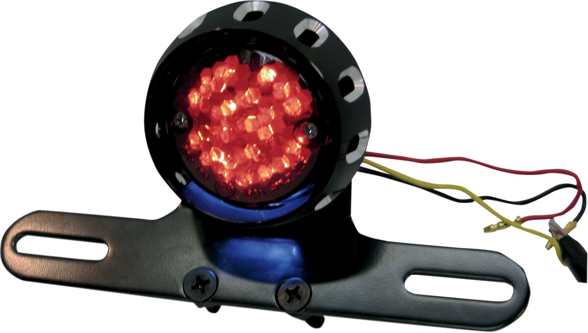 Baklys, Custom Bobber LED Taillight And License Plate Mount Black — Drag Specialties L24-0437ABRLEDE